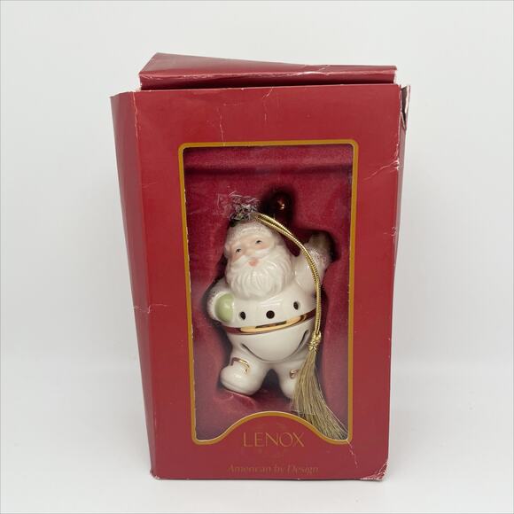 New in Box Lenox Jingle Belly Santa Claus Porcelain Christmas Tree Ornament - Picture 3 of 5